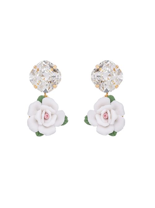Orecchini pendenti small Rosaline Bianco DE LIGUORO | 63P202 BUNICA